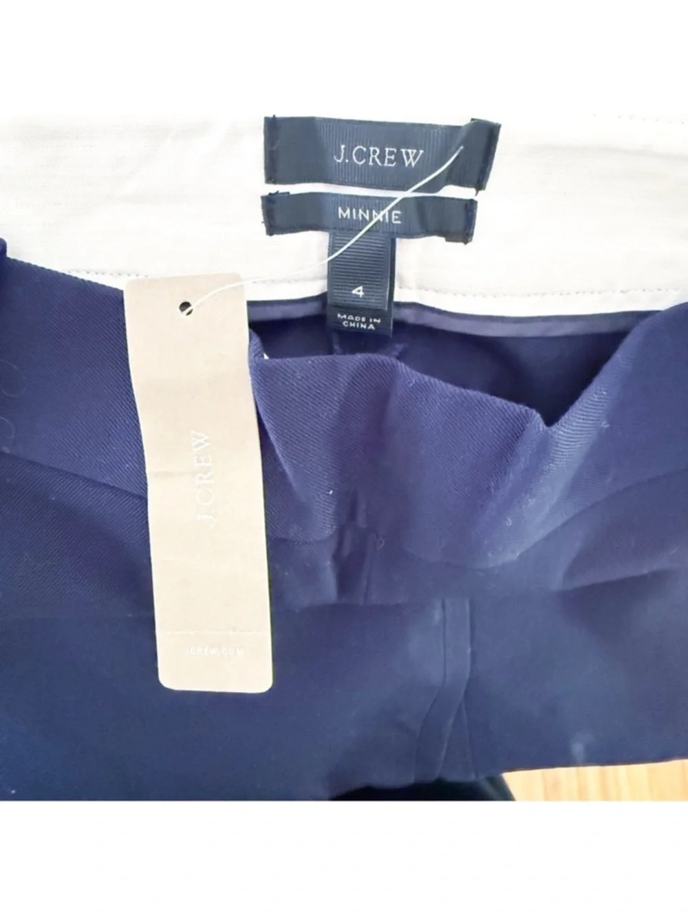 NWT‎ J Crew Women Minnie Pants Slim Navy Sz 4 Classic Nautical Office Minimalist